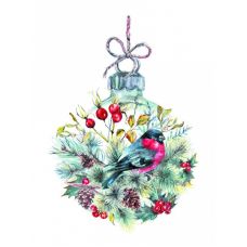 Рисунок на шелке Рождественский шар, 28x34 (19x28), Матренин посад