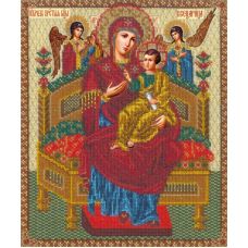 Набор для вышивания бисером Богородица Всецарица, 27x32,2, Русская искусница