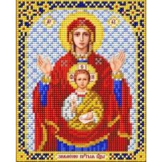 Ткань для вышивания бисером Пресвятая Богородица Знамение, 14x17, Благовест
