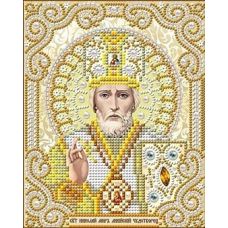 Ткань для вышивания бисером Святой Николай в жемчуге, 14x17, Благовест