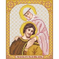 Ткань для вышивания бисером Святой Князь Петр и Святая Княжна Феврония, 14x17, Благовест