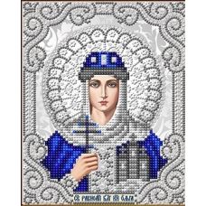 Ткань для вышивания бисером Святая Ольга в жемчуге и серебре, 14x17, Благовест