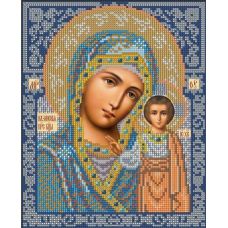 Набор для вышивания бисером Богородица Казанская (в синем), 18x22,5, Русская искусница