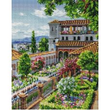 Алмазная мозаика Сады Гранады, 40x50, полная выкладка, Белоснежка