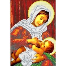 Ткань для вышивания бисером Богородица Кормящая, 26,5x38, Каролинка