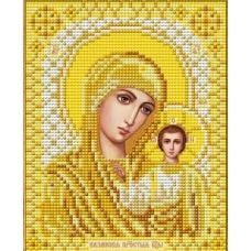 Ткань для вышивания бисером Казанская Божия Матерь в золоте, 14x17, Благовест