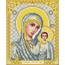 Ткань для вышивания бисером Пресвятая Богородица Казанская в белом, 14x17, Благовест