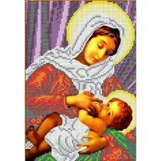 Ткань для вышивания бисером Богородица Кормящая, 17x25, Каролинка