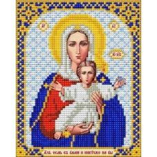Ткань для вышивания бисером Пресвятая Богородица Леушинская, 14x17, Благовест