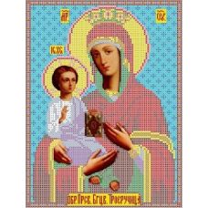 Ткань для вышивания бисером Богородица Троеручница, 19x25,5, Каролинка