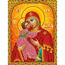 Ткань для вышивания бисером Богородица Владимирская, 18,5x24,5, Каролинка