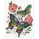 Набор для вышивания крестом Бабочки и розы, 14x18, Чудесная игла