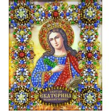 Набор для вышивания хрустальными камнями Святая Екатерина, 16,5x19, Хрустальные грани