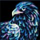 Мозаика стразами Неоновый орел, 25x25, полная выкладка, Алмазная живопись
