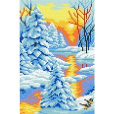 Рисунок на канве Зимний закат, 30x21 (21x14), МП-Студия, СК-044