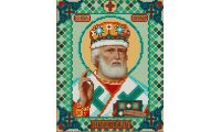 Ткань для вышивания бисером Святой Николай Чудотворец, 20x25, Конек