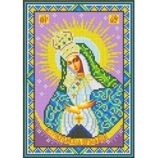 Ткань для вышивания бисером Богородица Остробрамская, 26x18,5, Каролинка