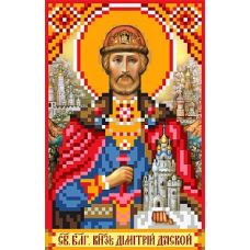Рисунок на шелке Святой Князь Дмитрий Донской, 22x25 (9x14), Матренин посад