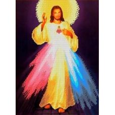 Ткань для вышивания бисером Святейшее сердце Иисуса, 27x37, Каролинка