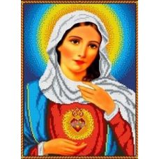 Ткань для вышивания бисером Святое сердце Марии, 27,5x37, Каролинка