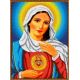 Ткань для вышивания бисером Святое сердце Марии, 27,5x37, Каролинка