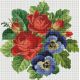 Алмазная мозаика Букет с красными розами, 30x30, полная выкладка, Белоснежка
