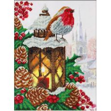 Набор для вышивания бисером Рождественский фонарик, 28x38, Паутинка