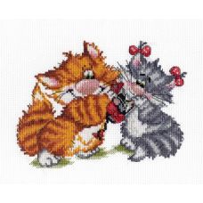 Набор для вышивания крестом Рыжий кот. Подарок, 15x20, МП-Студия