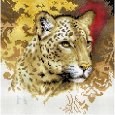 Алмазная мозаика Портрет леопарда, 30x30, полная выкладка, Белоснежка