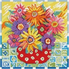 Алмазная мозаика Цветики цветочки, 30x30, полная выкладка, Белоснежка