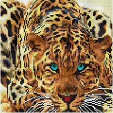 Алмазная мозаика Леопард, 30x30, полная выкладка, Белоснежка