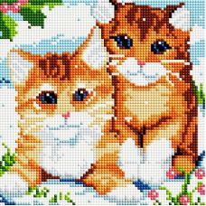 Алмазная мозаика Рыжие котята, 20x20, полная выкладка, Белоснежка