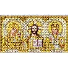 Ткань для вышивания бисером Триптих в золоте, 14x17, Благовест