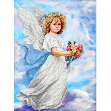 Ткань для вышивания бисером Ангел в облаках, 18x24,2, Каролинка