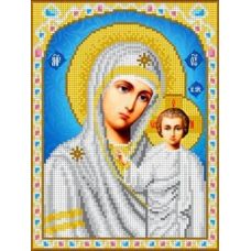 Ткань для вышивания бисером Богородица Казанская, 18,5x24,5, Каролинка