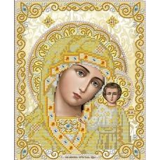 Ткань для вышивания бисером Пресвятая Богородица Казанская в жемчуге, 20x25, Благовест