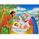 Ткань для вышивания бисером Иисус в колыбели, 27,5x35, Каролинка