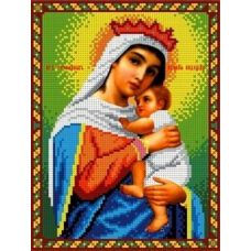 Ткань для вышивания бисером Богородица Отчаянных единая надежда, 18,5x24,5, Каролинка