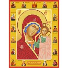 Ткань для вышивания бисером Богородица Многообразная, 26,5x34,5, Каролинка