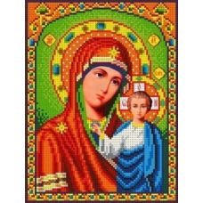 Ткань для вышивания бисером Богородица Казанская, 18x24,5, Каролинка