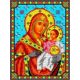 Ткань для вышивания бисером Богородица Вифлиемская, 18,5x24, Каролинка