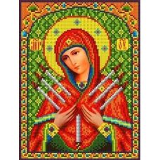 Набор для вышивания бисером Богородица Семистрельная, 18,5x24,5, Каролинка