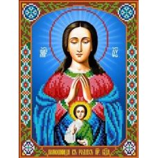 Ткань для вышивания бисером Богородица Помощница в родах, 18,5x24,5, Каролинка