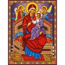 Ткань для вышивания бисером Богородица Всецарица, 35,5x27, Каролинка