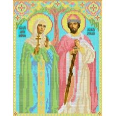 Ткань для вышивания бисером Святые Петр и Феврония, 19x25, Каролинка