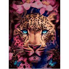 Живопись по номерам Цветочный леопард , 30x40, Белоснежка