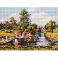 Алмазная мозаика Весна в Павловском парке, 30x40, полная выкладка, Белоснежка