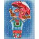 Алмазная мозаика Птички под зонтом, 20x25, полная выкладка, Белоснежка