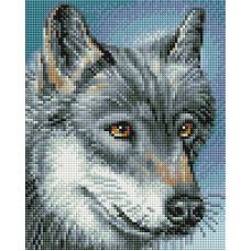 Алмазная мозаика Серый волк, 20x25, полная выкладка, Белоснежка
