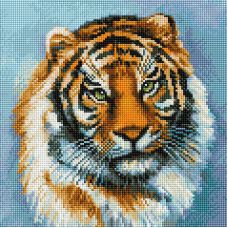 Алмазная мозаика Большой тигр, 30x30, полная выкладка, Белоснежка